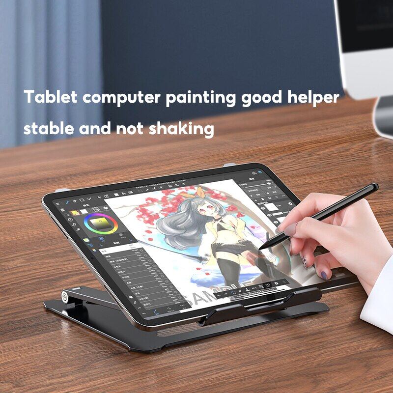 JOMAA support Laptop Stand with Cooling Fan Big Adjustable Ergonomic Notebook Stand Foldable Cooler Laptop Riser Aluminum Laptop Holder For 11-17.3 inch