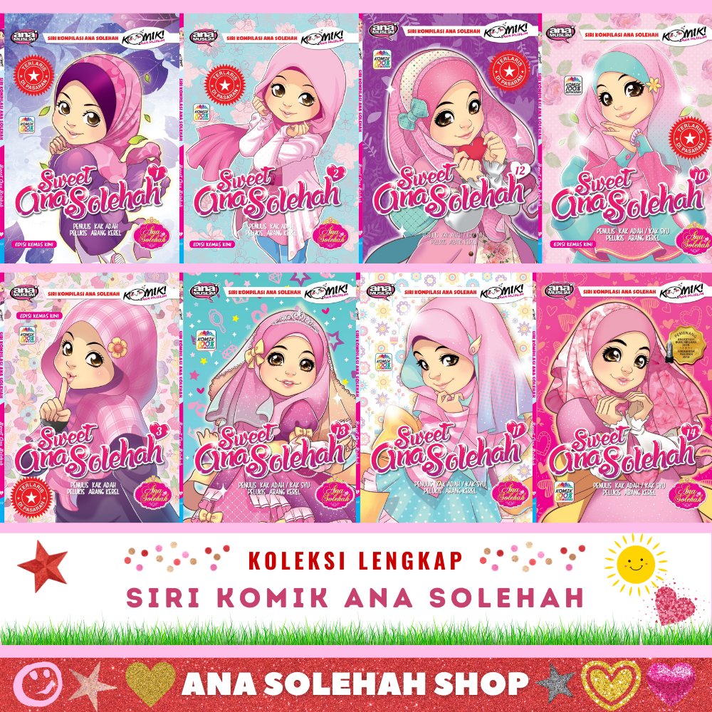 Koleksi Lengkap Komik Ana Solehah Vol 1 14 Ana Muslim Komik Islami Buku Cerita Kanak Kanak Lazada