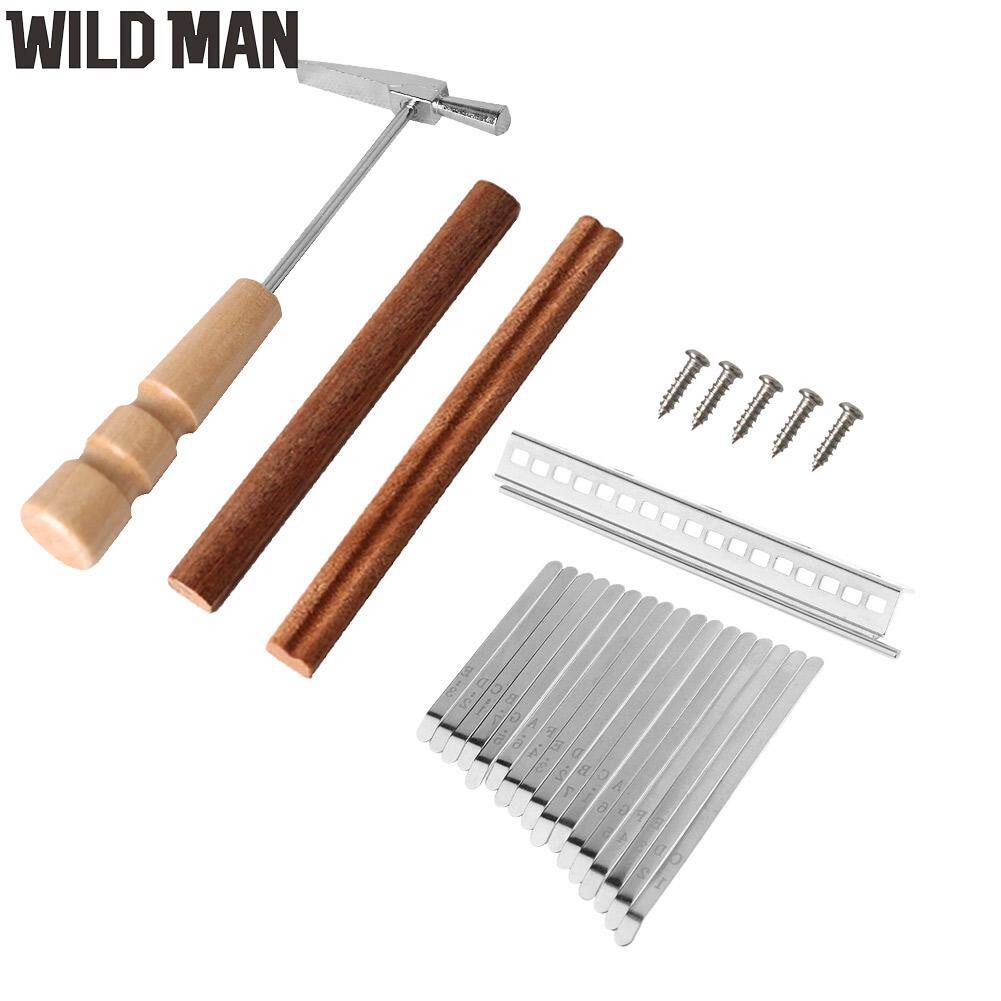 17 Keys Kalimba DIY Replacement Parts with Keys Bridge Tuning Hammer Kit