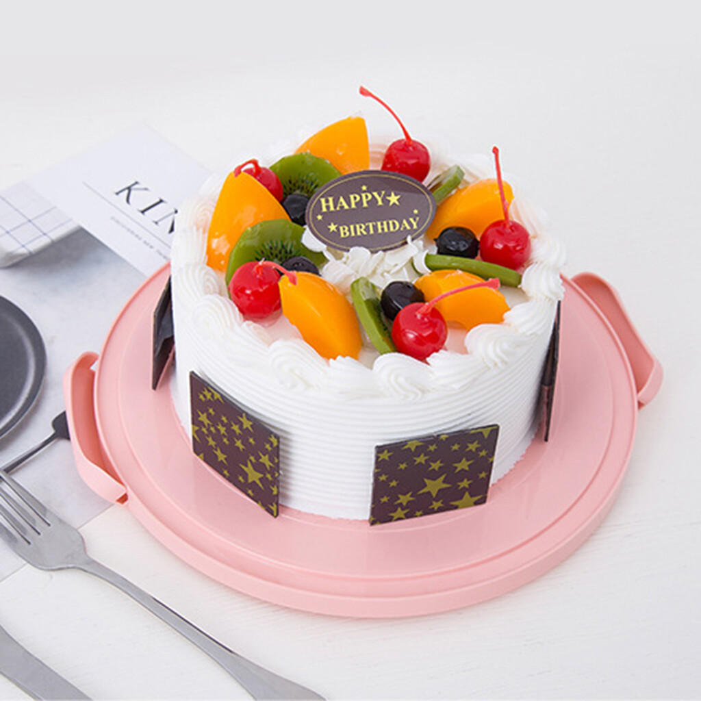Blesiya Plastic Cake Box Round Cake Storage Carrier Container Lockable Lid