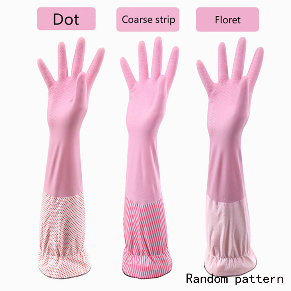 Accessories Thickening Waterproof Warm Wash Dishes Washing Household Gloves Kitchen Rubber gloves Long Sleeve