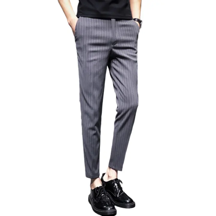 vertical striped trousers