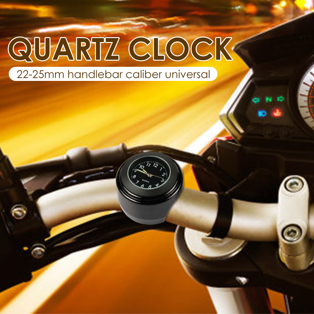 Motorcycle Clock Waterproof Durable Practical 22-25mm Dia Handlebar Watch Luminous Quartz Clock