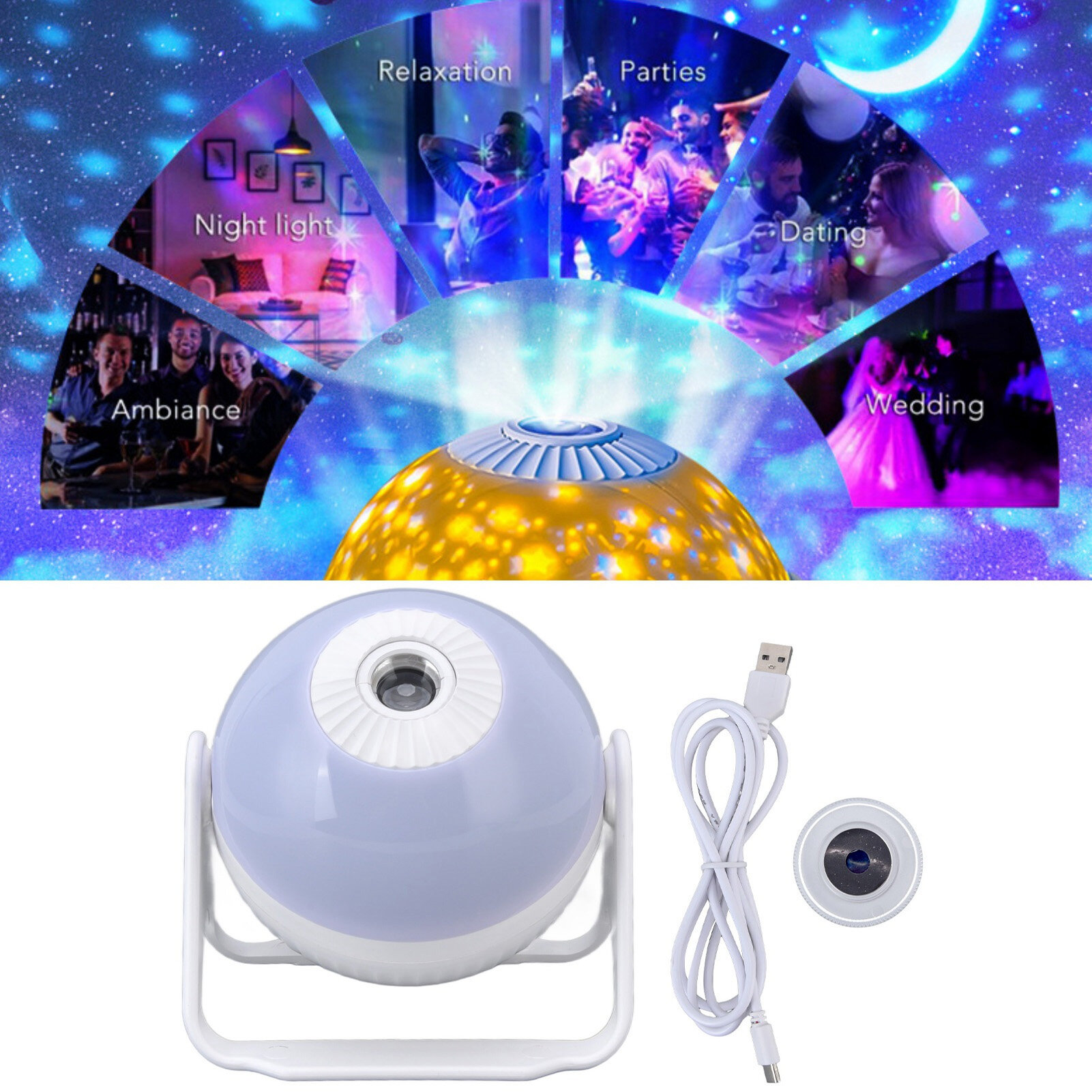 Starry Sky Projector Night Light Galaxy night light couples gift 360 degree rotating map light