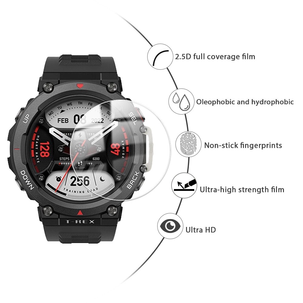 3/10Pcs Tempered Glass Bảo Vệ Màn Hình Cho Huami Amazfit T-Rex 2