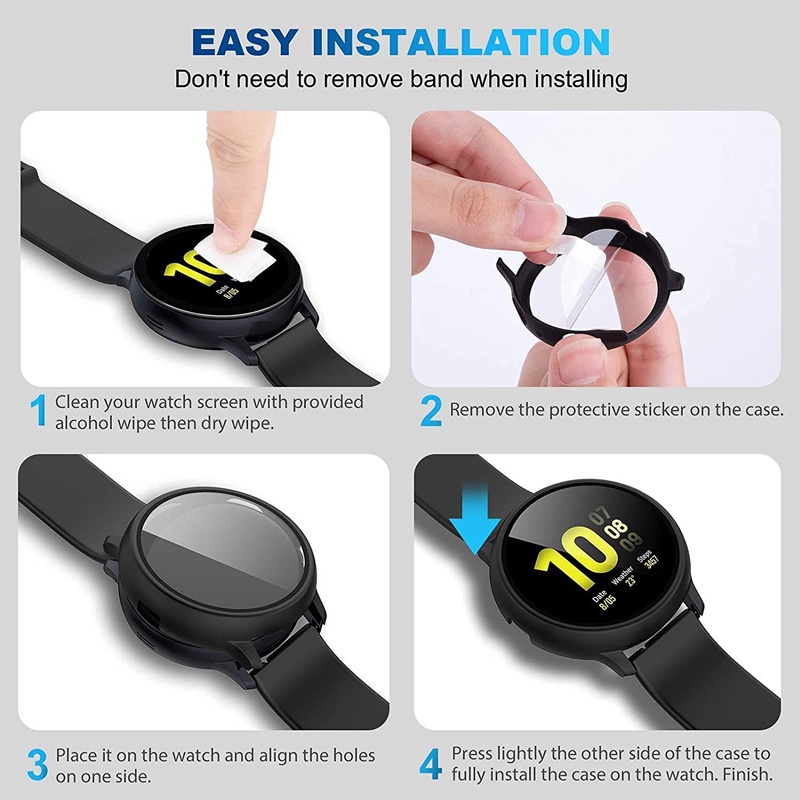 CCLCC Ốp Bảo Vệ Màn Hình Tương Thích Với Samsung Watch Active 2 40Mm 44Mm/Ốp Bảo Vệ Toàn Diện Samsung Watch 4 40Mm/44Mm