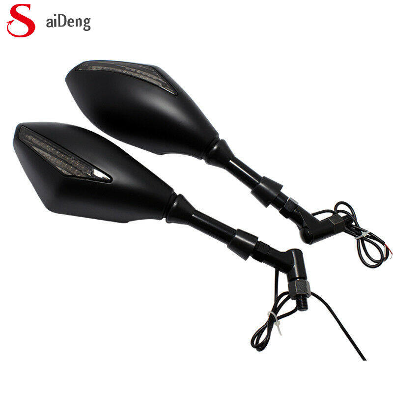 Motorcycle LED Turn Lights Side Mirrors Turn Signal Indicator Rearview Mirror