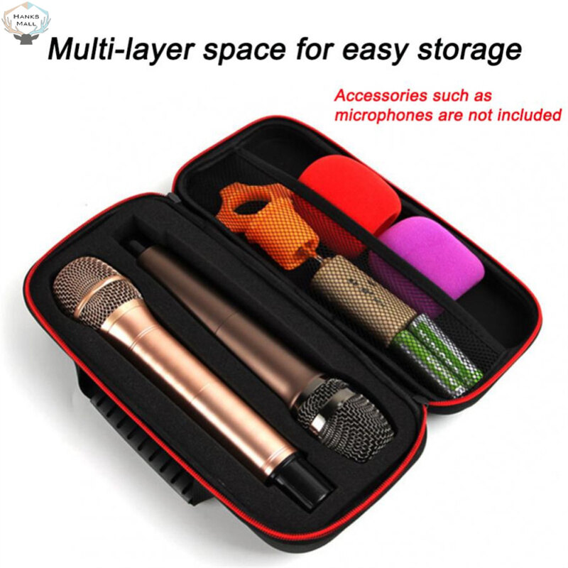 Hanks Portable Eva Wireless Microphone Storage Bag Shockproof Large-capacity Hard Case Carry Bag For Travelling Camping Business Trip