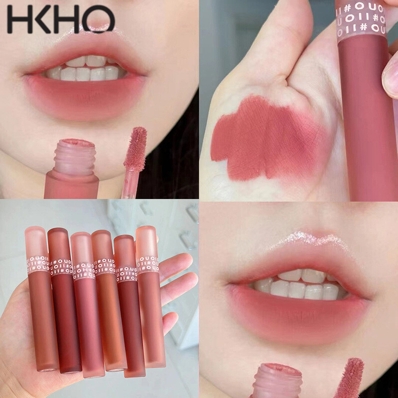 HKHO Feather Yarn Matte Non-stick Lipstick Cinnamon Oolong Lip Glaze Moisturizing Lip Gloss