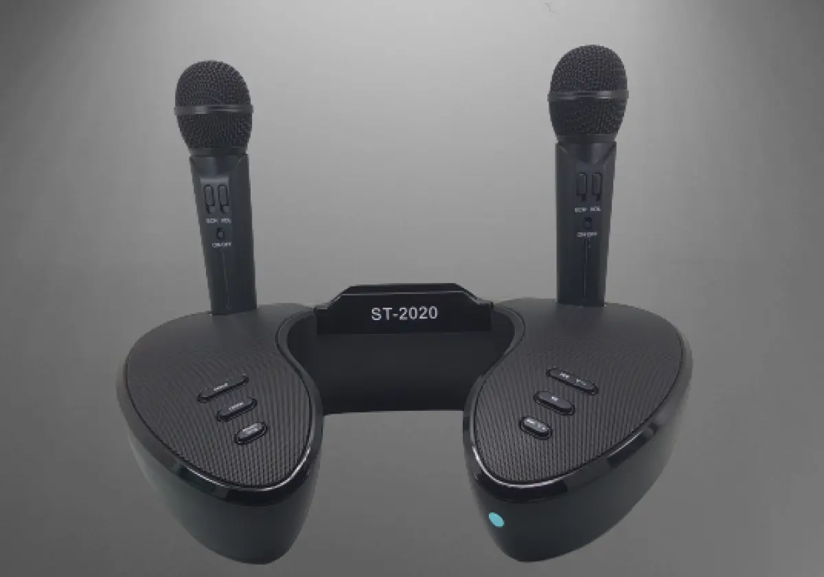 speaker with two microphones