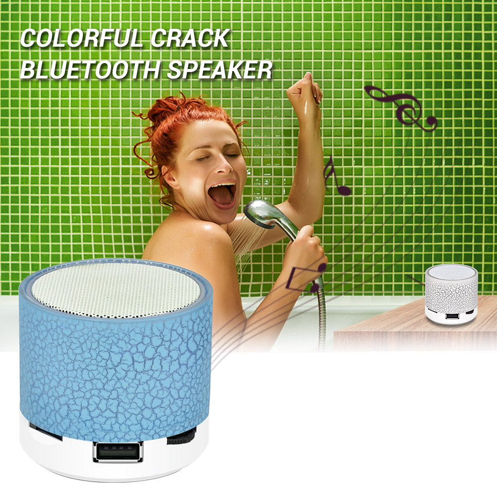 VAORLO Portable S10 Cracks Mini Bluetooth Wireless Speaker With LED Lights Support USB / TF / BLUETOOTH