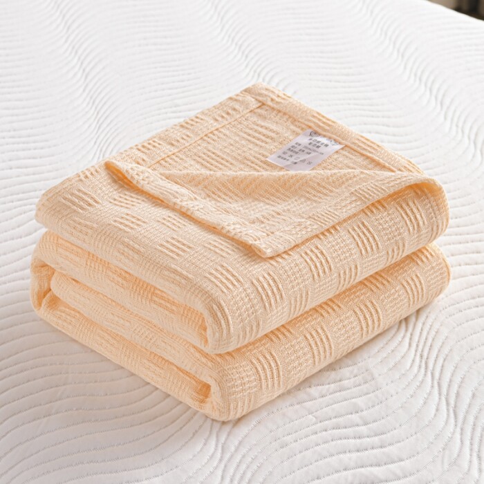 Solid Color Cotton Thread Blanket High Quality Air Conditioning Blankets Home Sofa Blanket Summer Bedspread