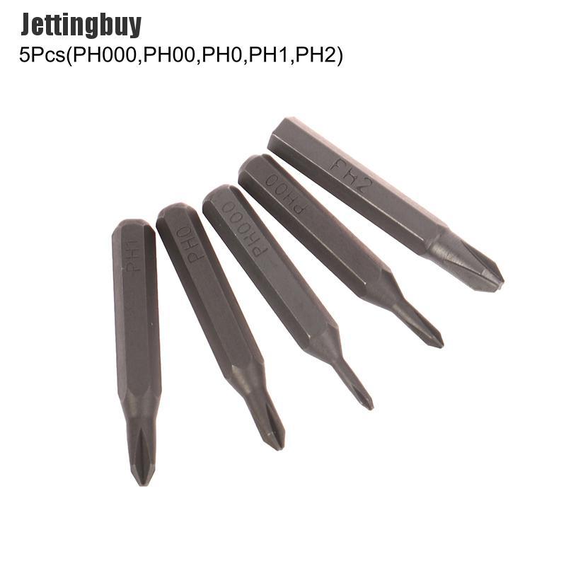 Jetting Buy 【Free Shipping】 5Pcs Cross Screwdriver Bits PH000 PH00 PH0 PH1 PH2 4mm Hex Shank Screwdriver Set