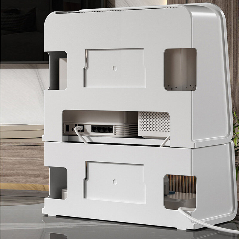 XINLANYASHE cable management box cable storage box Wall-mounted wireless storage box PVC shelf plug hanging wire storage cabinet power socket router storage box router storage power socket storage box power socket storage router storage device Power socke