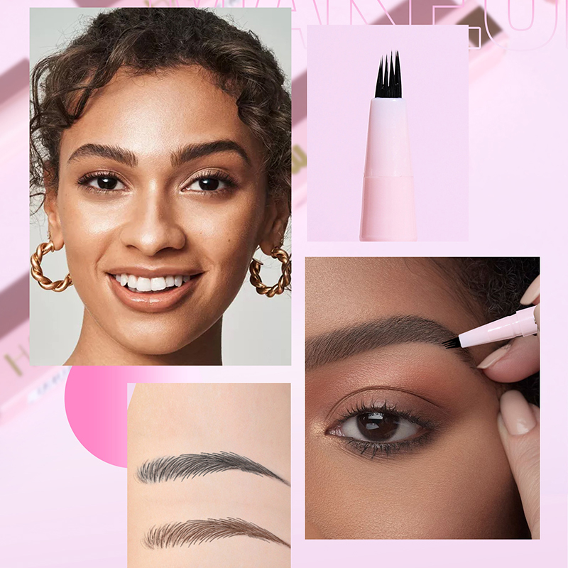 Liquid Eyebrow Pencil 4 Forked Natural Eyebrow Long Lasting Waterproof Eyebrow Pencil
