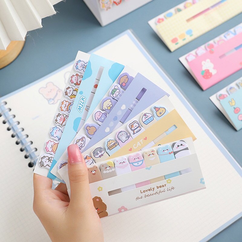 120 Tờ Giấy Dán Hoạt Hình Nhãn Dán Dễ Thương Có Thể Xé Giấy Dán Chỉ Mục Học Sinh