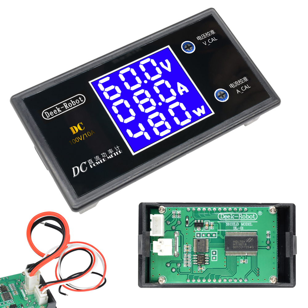 Original Aideepen DC 100V 10A 1000W Digital LCD Display Voltmeter Wattmeter Current Power Tester