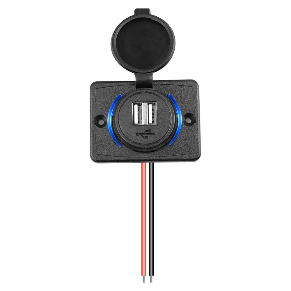 Dual usb pd car charger socket 12v/24v 4.8a usb charging outlet power adapter for motorcycle camper truck atv boat car rv