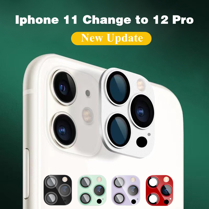 New Naughty Upgrade for IPhone 11 Turn To 12 Pro Max Camera Lens Second Change for IPhone 12 Pro Tempered Glass Len Protector Cover