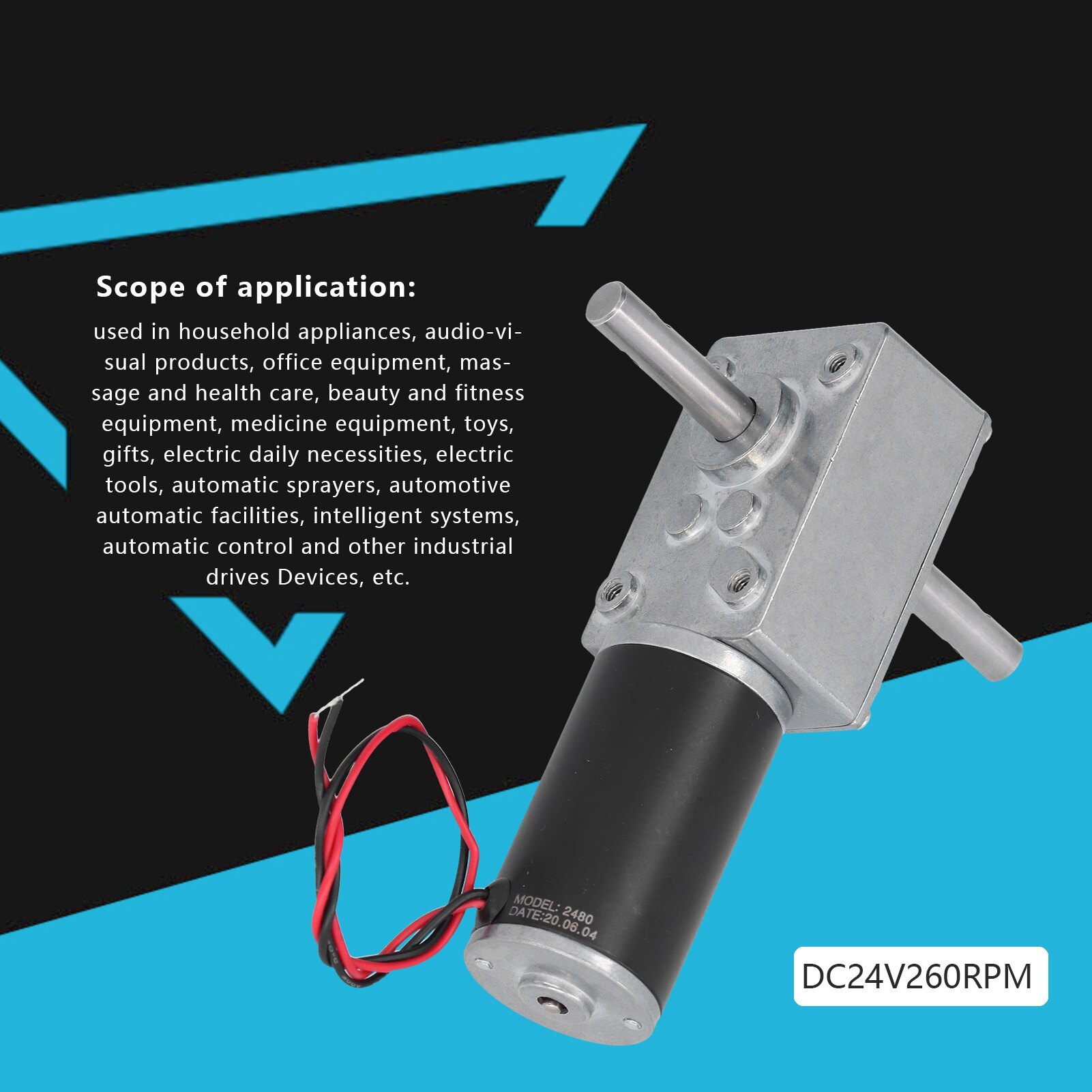 Worm Motor, Small Size DC Motor Low Noise for Office Equipment