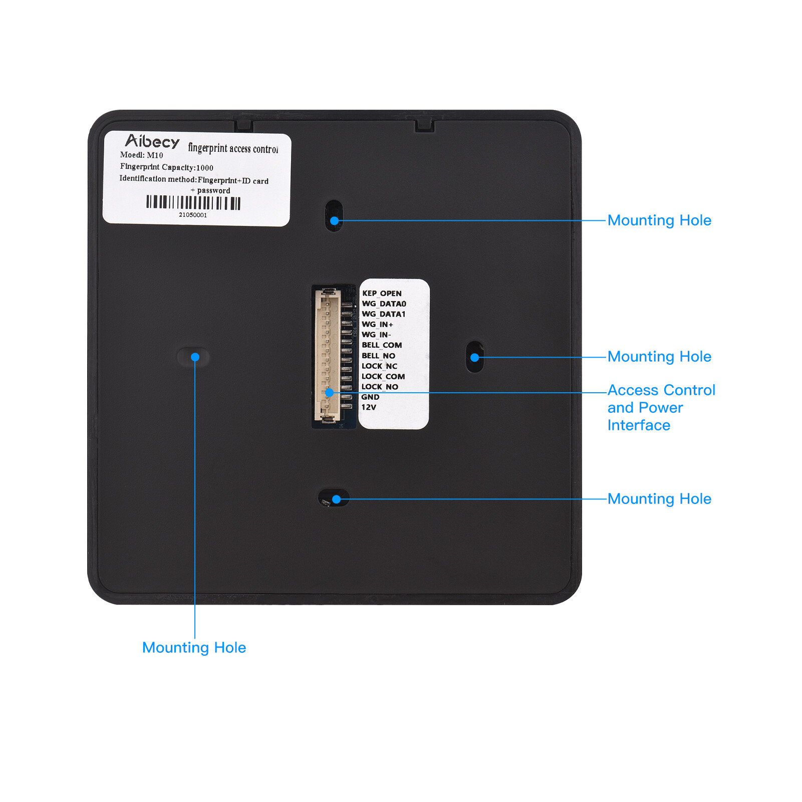 KKmoon Access Control Time Attendance Machine Fingerprint/Password/ID Card Recognition Time Clock with 2.4 Inch Display Screen Employee Checking-in Recorder Multi-language Support U Disk Export Report for Door Locks