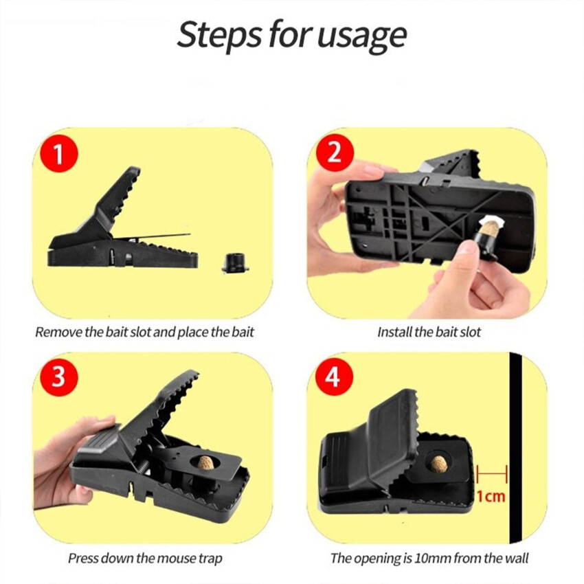 2 PCS Mechanical Mousetrap Mice Clip Automatic Mini Household Mechanical Mouse Trap Rat Killer for Garden Home Warehouse Restaurant