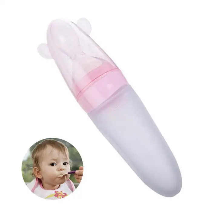 Lightsmile Baby Squeezing Feeding Bottle Newborn Silicone Training