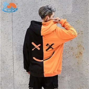 marshmello hoodie orange black