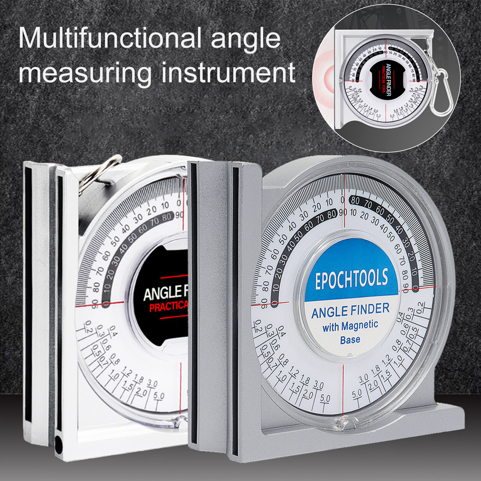 kangshaibi Widely Used Angle Finder Strong Adsorption High Sensitivity Stable Protractor Gauge for Civil Engineering Professional Inclinometer Clear