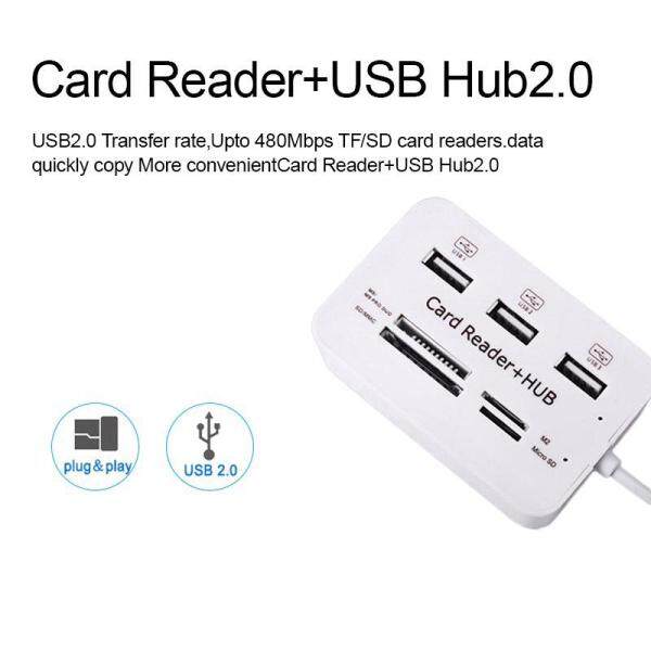 Bảng giá Bộ Chia USB 2.0 3 Cổng, Với Đầu Đọc Thẻ Nhớ Cổng Dành Cho Máy Tính PC Phong Vũ