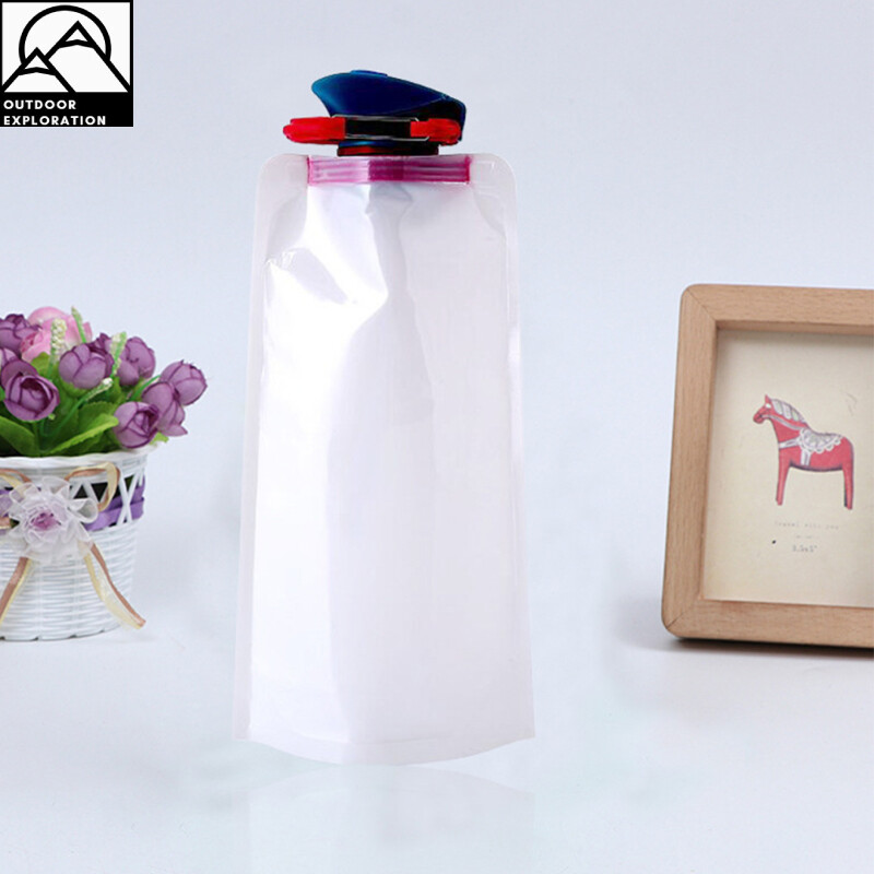 Outdoor exploration 700ml Portable Folding Water Bag Waterproof Outdoor Sports Fitness Cycling Water Container Water Bottle Kettle