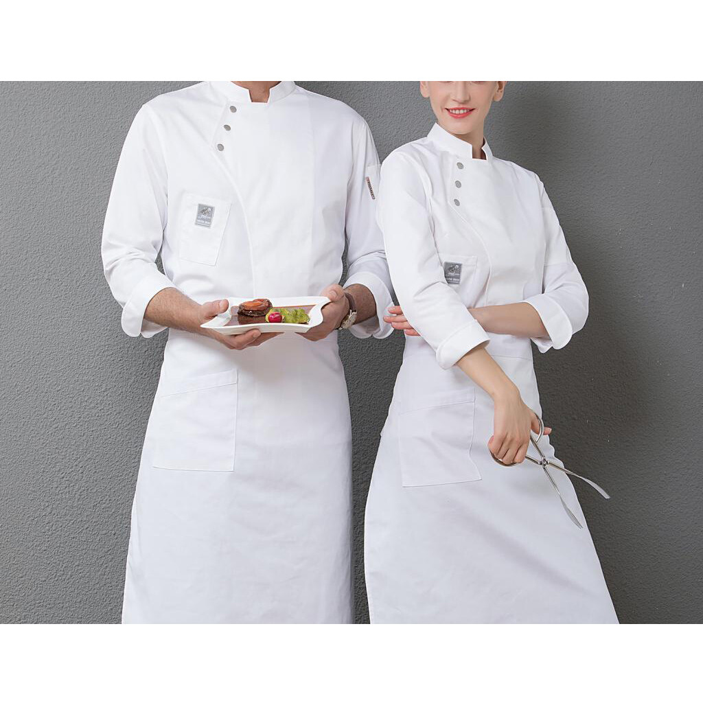 Baoblaze Áo Khoác Đầu Bếp Nam Nữ Áo Sơ Mi Dài Tay, Đồng Phục Bảo Hộ Nhà Bếp