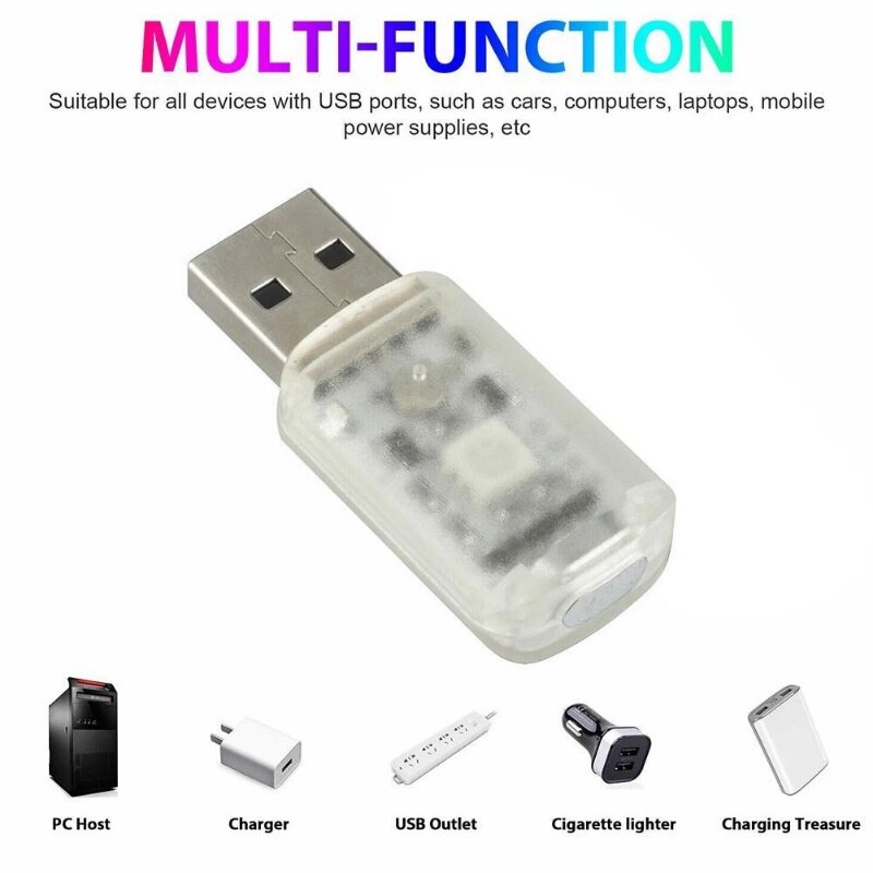 Portable USB LED Atmosphere Light Finger Touch Sensor Car Interior Light Colorful Auto PC Computer Decorative Night Light