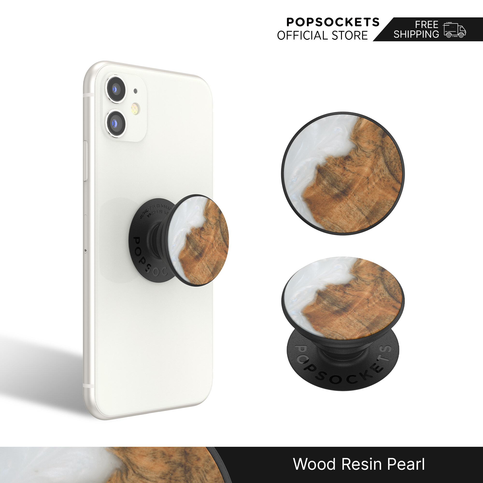 PopSockets Wood Resin Pearl PopGrip The Premium Phone Grip