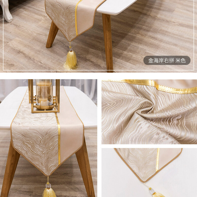 Luxury Table Runner Table Splicing European Jacquard Patchwork Gold Strip Bed Runner Table Flag Fashion Household Adornment Supplies Tea Coffee Table Cloth