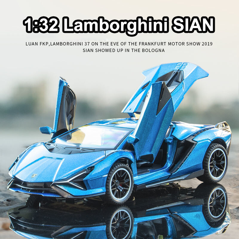 Đồ chơi mô hình ô tô 1:32 cho for Lamborghini SIAN Hợp kim Diecast Siêu xe  có ánh sáng và âm thanh mở cửa Bộ sưu tập Quà tặng (Hộp) 