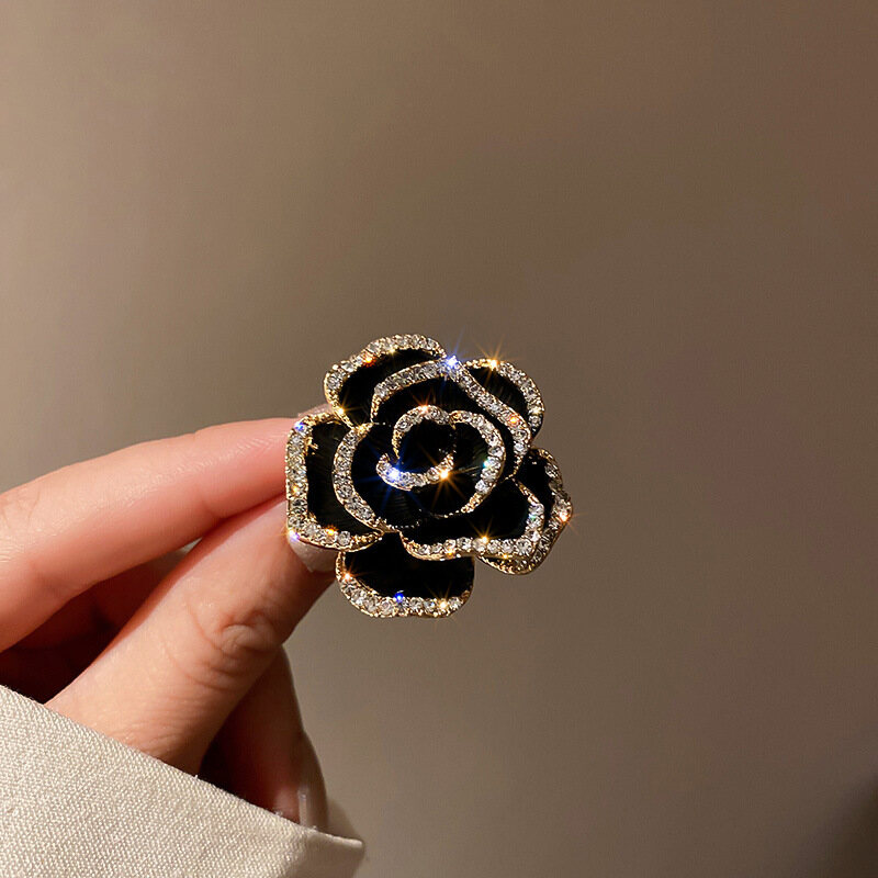 Frascati Vintage Party Camellia Flower Collar Pins Scarf Clip Badges Pin Women Brooches Korean Enamel Pin