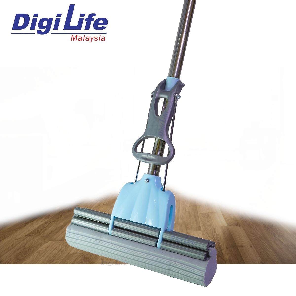 DIGILIFE Floor Squeegee Sponge Mop with Bucket Mop Set Foldable Bucket