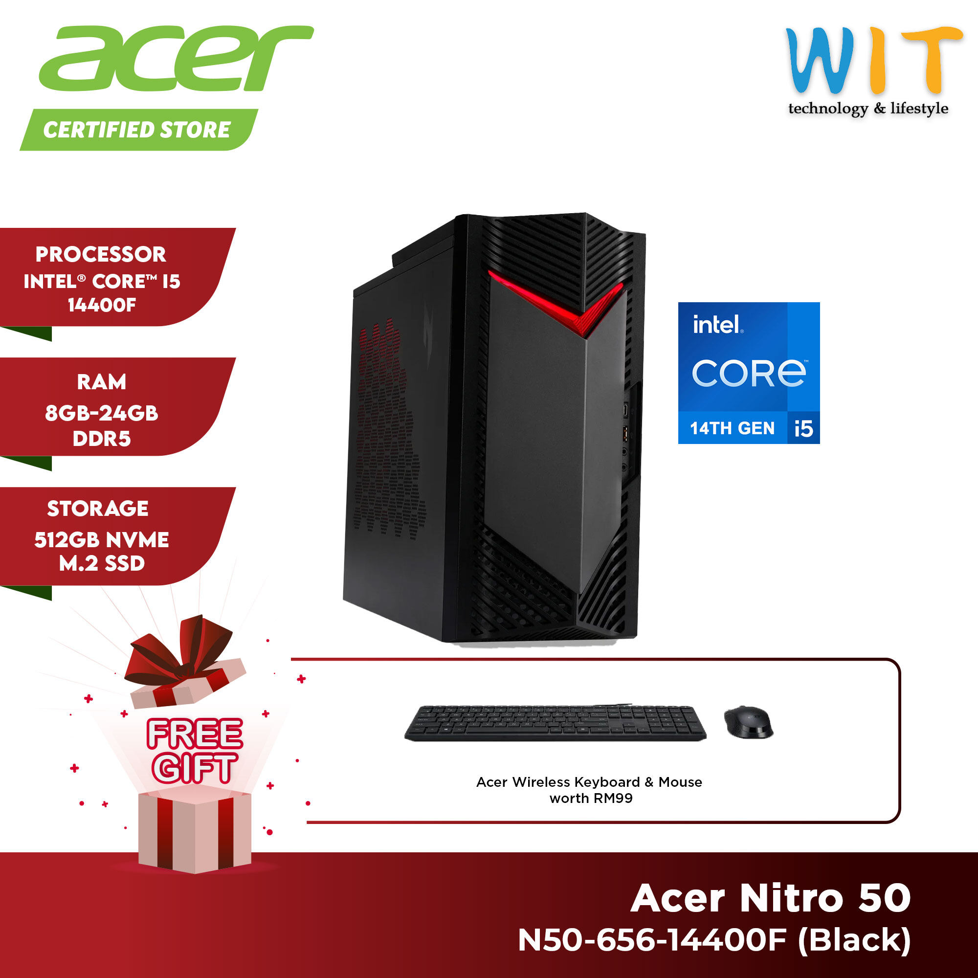 Intel Core Acer N50 Nitro Acer Nitro 50 N50-650-UR11 Gaming