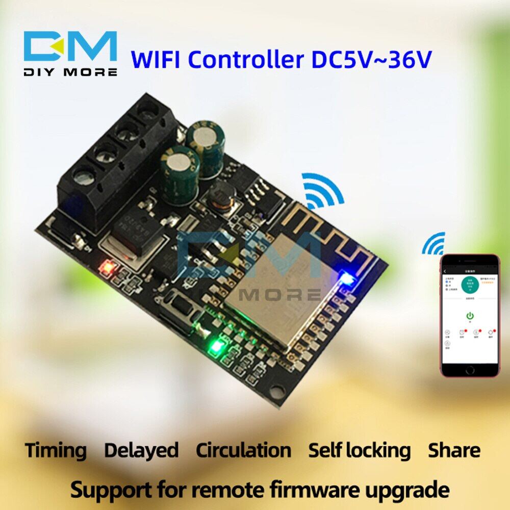 Diymore wfms wifi mobile phone remote controller module 5v-36v sinilink esp-12f smart home phone app