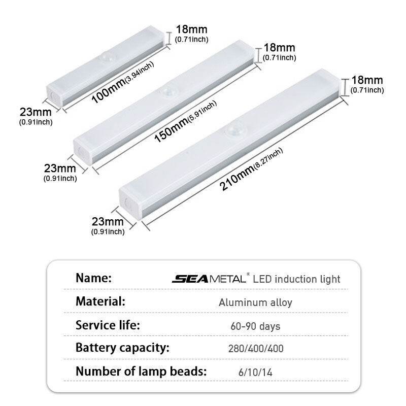 Adjustable LED Induction Light Car Auto-sensing Lamp One-click Touch Light USB Charging