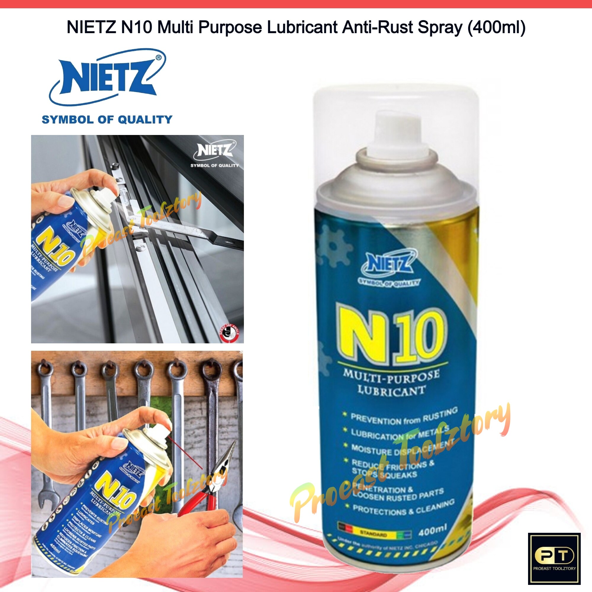 NIETZ N10 Multi Purpose Lubricant AntiRust Spray (400ml) Lazada