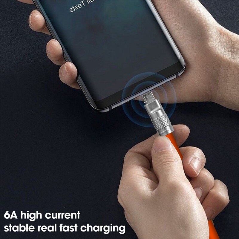 Cáp USB sạc siêu nhanh 120W 6A Silicone lỏng sạc nhanh sạc Micro USB dòng dữ liệu Huawei dây cáp cho XIAOMI