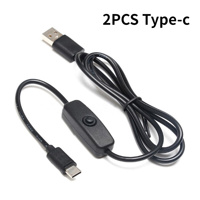 4B Power Cable 5V 3A Power Switch Cable USB Type-c Micro Interface with Switch Power Supply Line