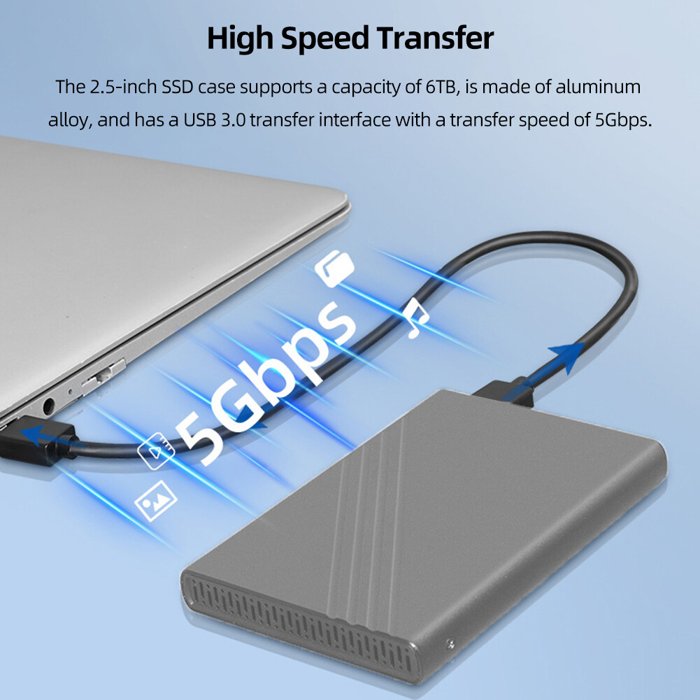2.5Inch Xách Tay SSD Bao Vây Tốc Độ Truyền 5Gbps Bên Ngoài Ổ cứng lưu trữ thể rắn Trường Hợp Hợp Kim Nhôm Cho Máy Tính Xách Tay máy tính notebook