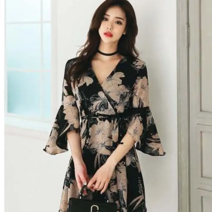 floral dress korean