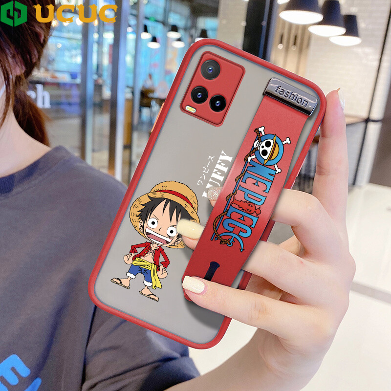 UCUC Case For Vivo Y21S Case vivoy21s Case for Boys Shockproof Frosted Back Cartoon Anime Casing For boys Luffy Soft Edge Full Lens Protection Cover Ultra Thin Phone Case