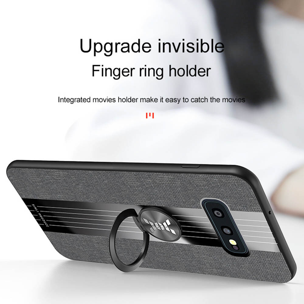 LEEWINDA For Samsung Galaxy S10E Phone Case, Leather Armor Cases Ring bracket Cover Shell