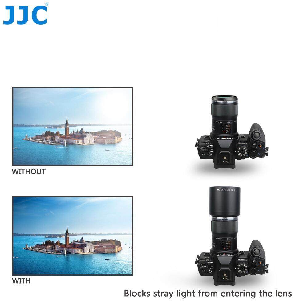 JJC Reversible Lens Hood Shade for OLYMPUS M.ZUIKO DIGITAL ED 60mm F2.8 Macro Lens Replace Olympus LH-49