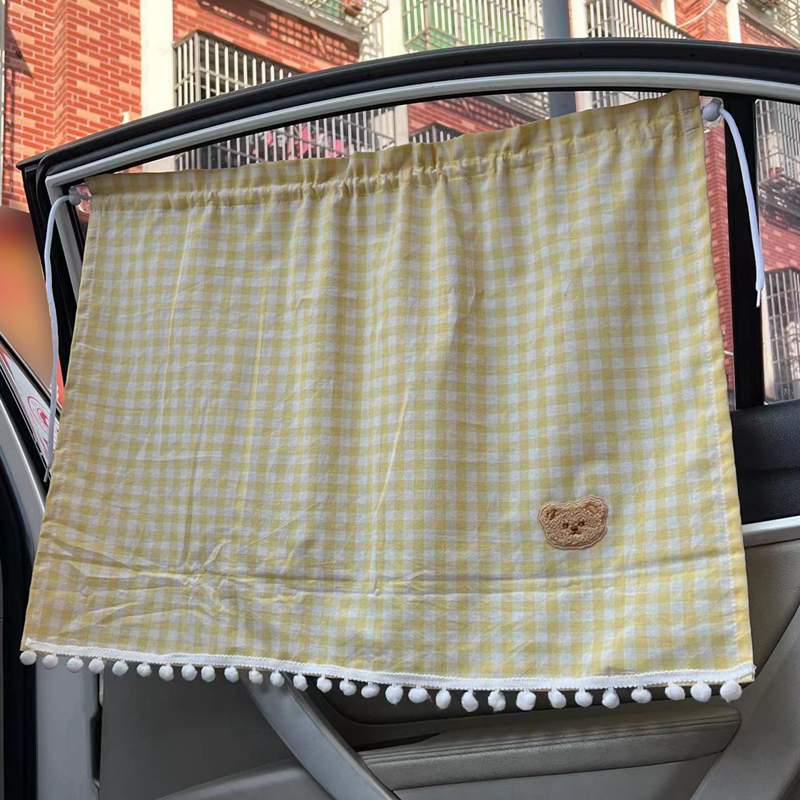 Paynee MacMillanj Universal Car Sun Shade Curtains Cartoon Bear Car Window Sunshade Cover Car Styling Rear Side Window Windshield Sunshade Protect Window Curtains